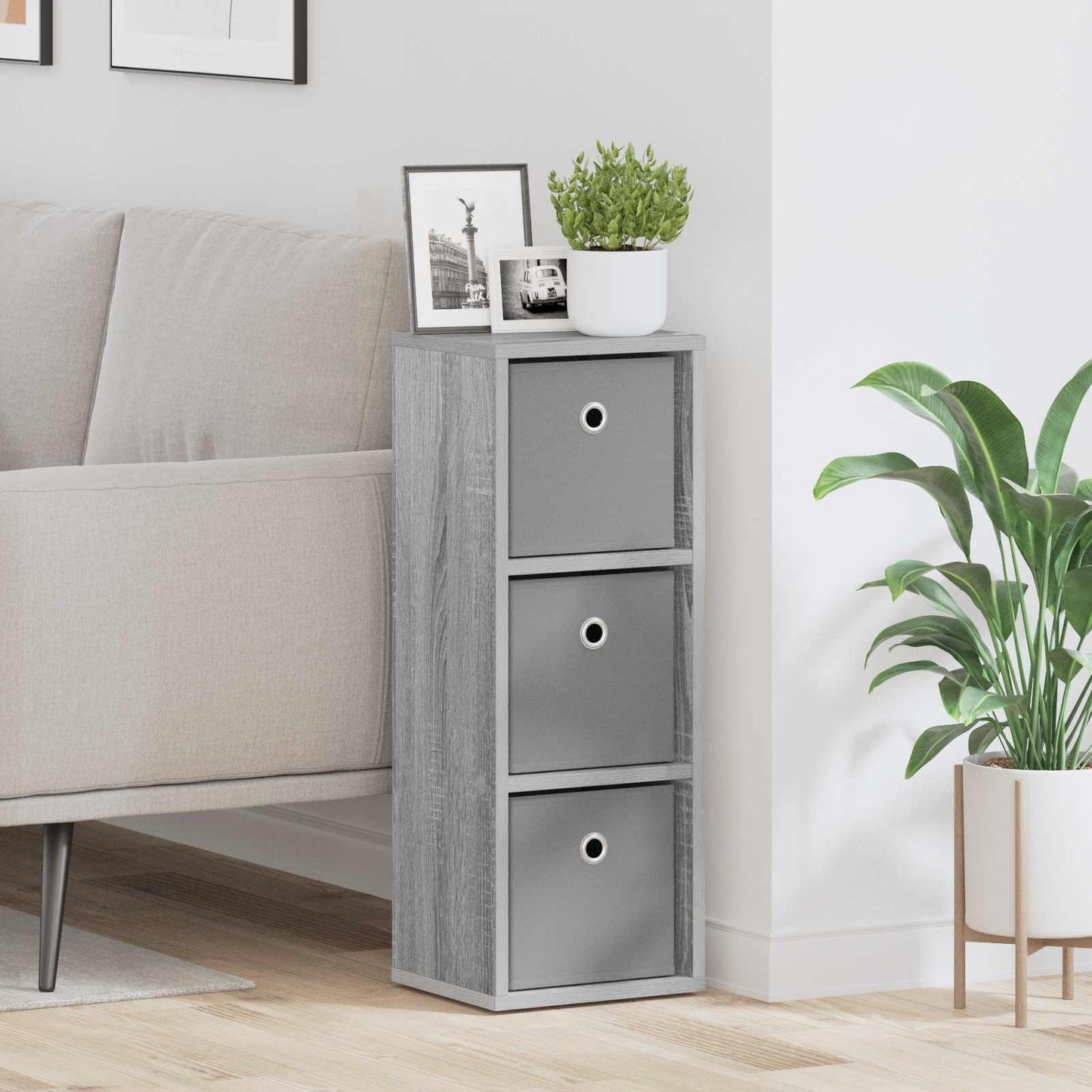 Sideboard med skuffe Grå Sonoma 25,5 x 22 x 69,5 cm