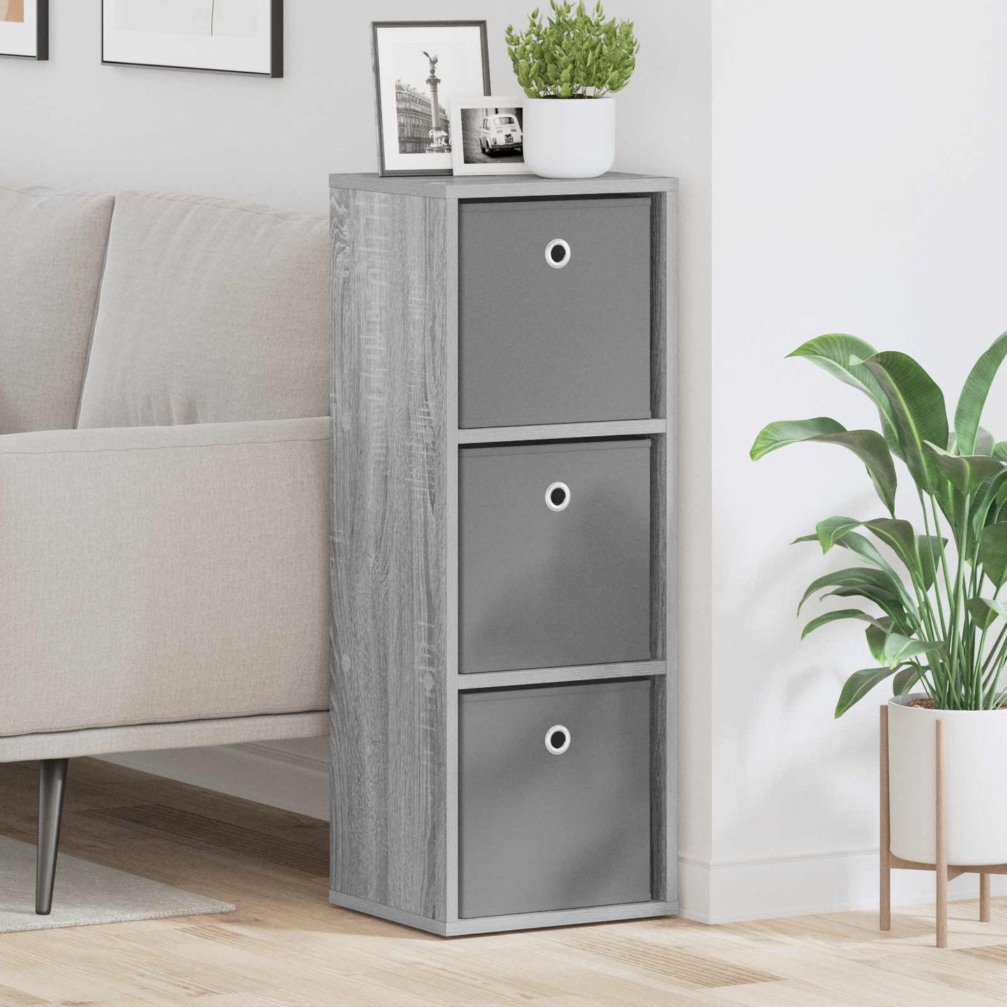 Sideboard med skuffe Grå Sonoma 30,5 x 27 x 84,5 cm