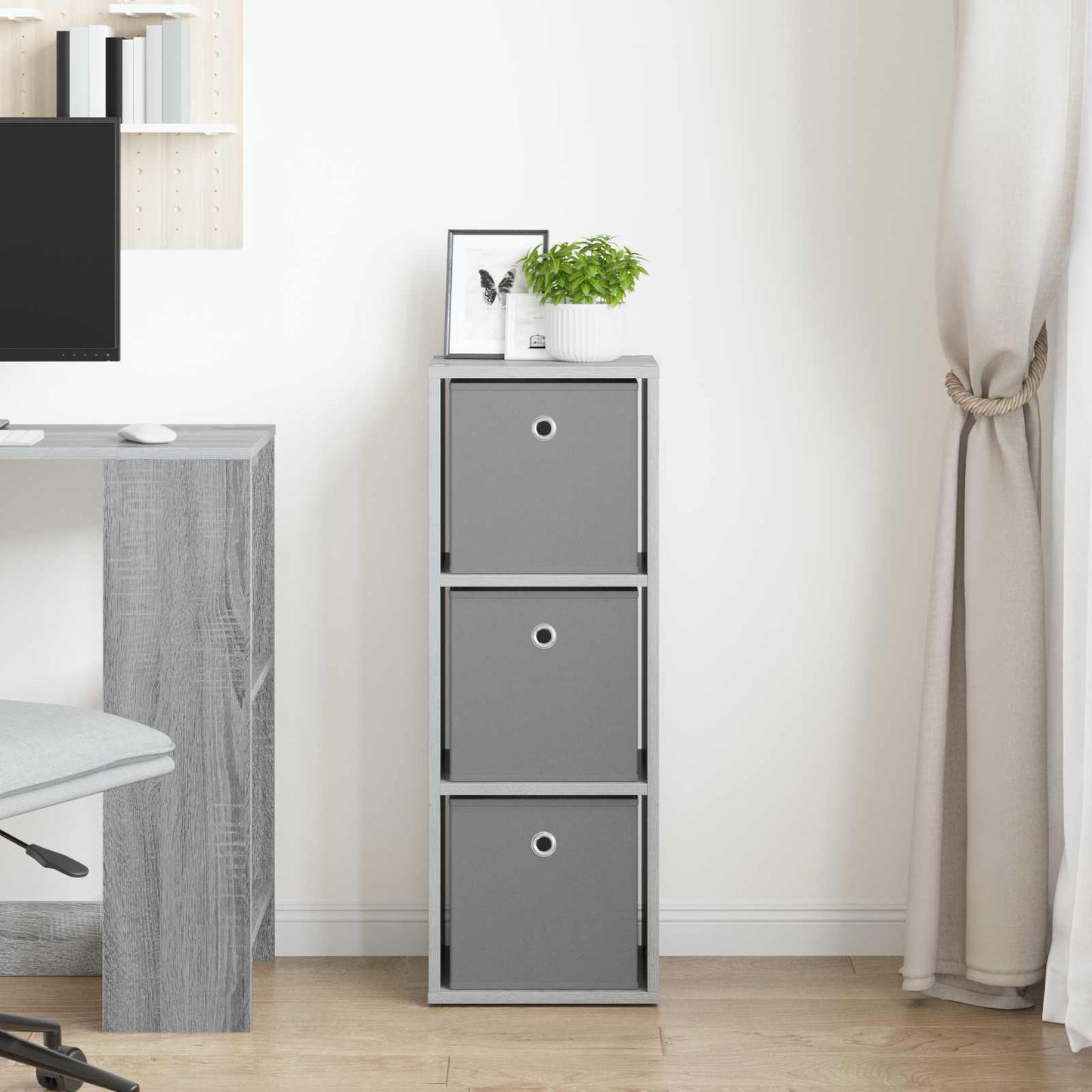 Sideboard med skuffe Grå Sonoma 30,5 x 27 x 84,5 cm