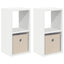Sengebord 2 pcs Hvid 25,5 x 22 x 49,5 cm Konstrueret træ