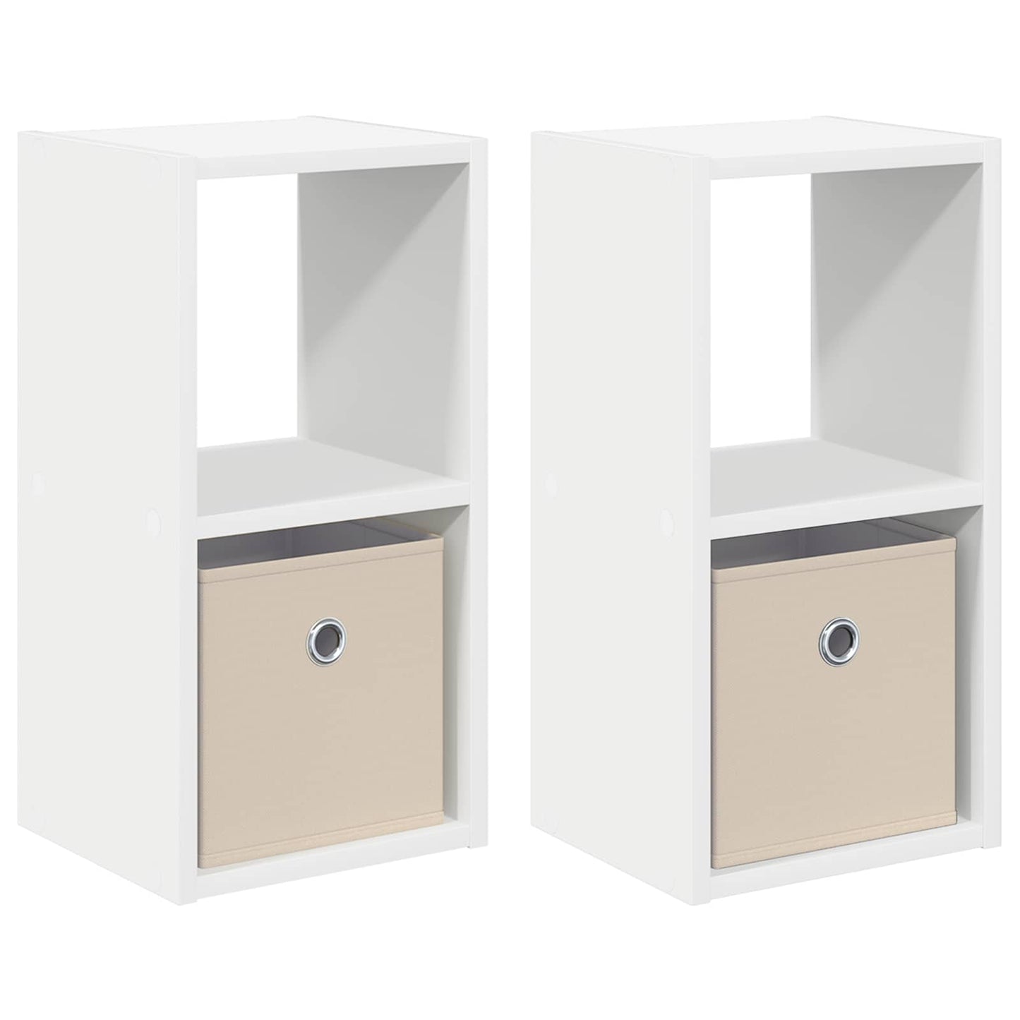 Sengebord 2 pcs Hvid 25,5 x 22 x 49,5 cm Konstrueret træ