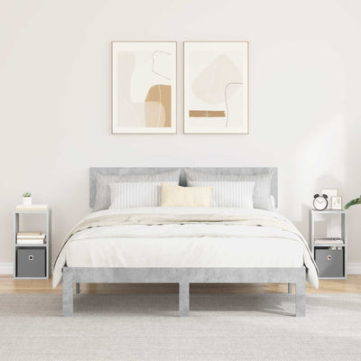 Sengebord 2 pcs Beton Grå 25,5 x 22 x 49,5 cm Konstrueret træ
