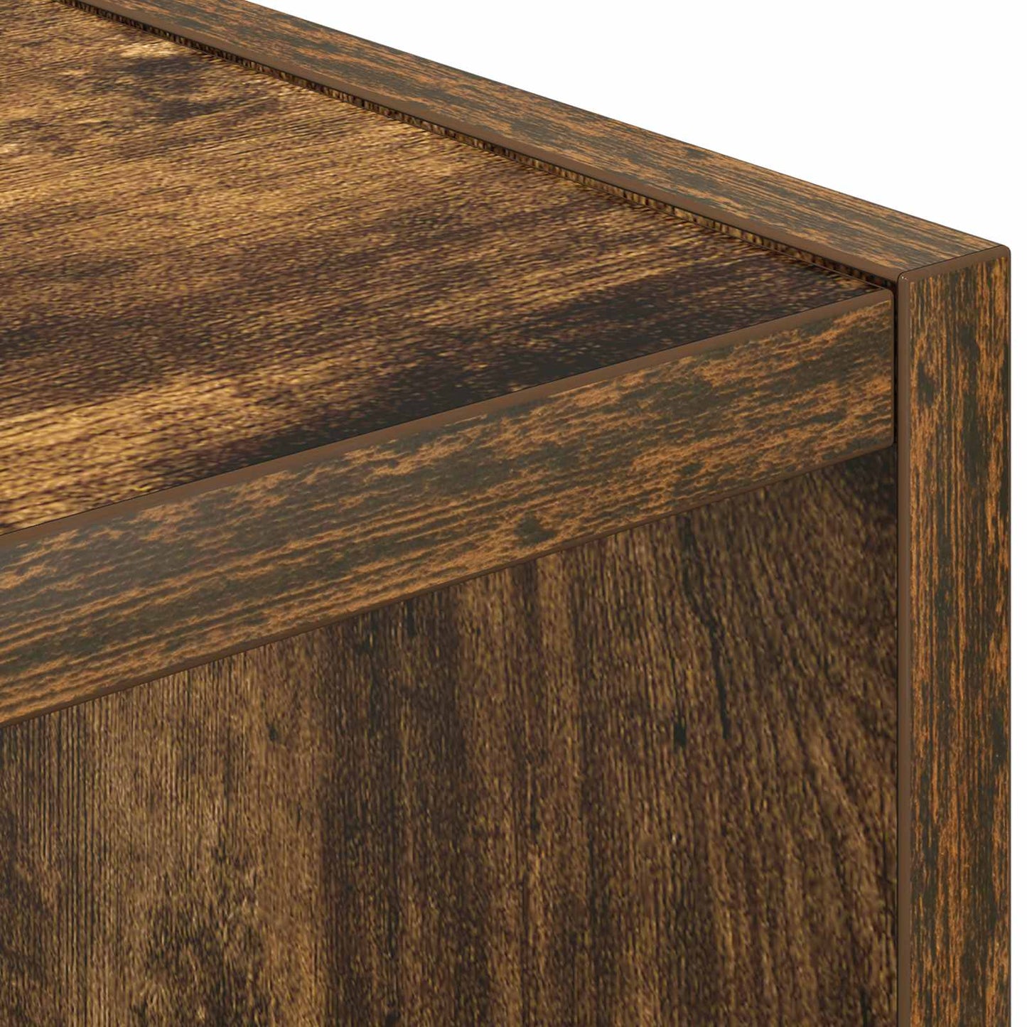 Sengebord 2 pcs Røget eg 25,5 x 22 x 49,5 cm Konstrueret træ