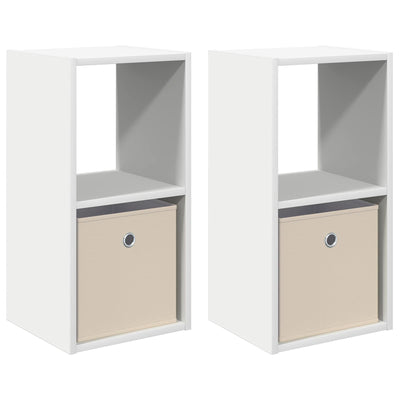 Sengebord 2 pcs Hvid 30,5 x 27 x 59,5 cm Konstrueret træ