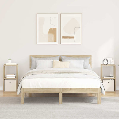 Sengebord 2 pcs Sonoma eg 30,5 x 27 x 59,5 cm Konstrueret træ
