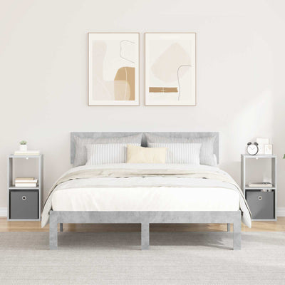 Sengebord 2 pcs Beton Grå 30,5 x 27 x 59,5 cm Konstrueret træ