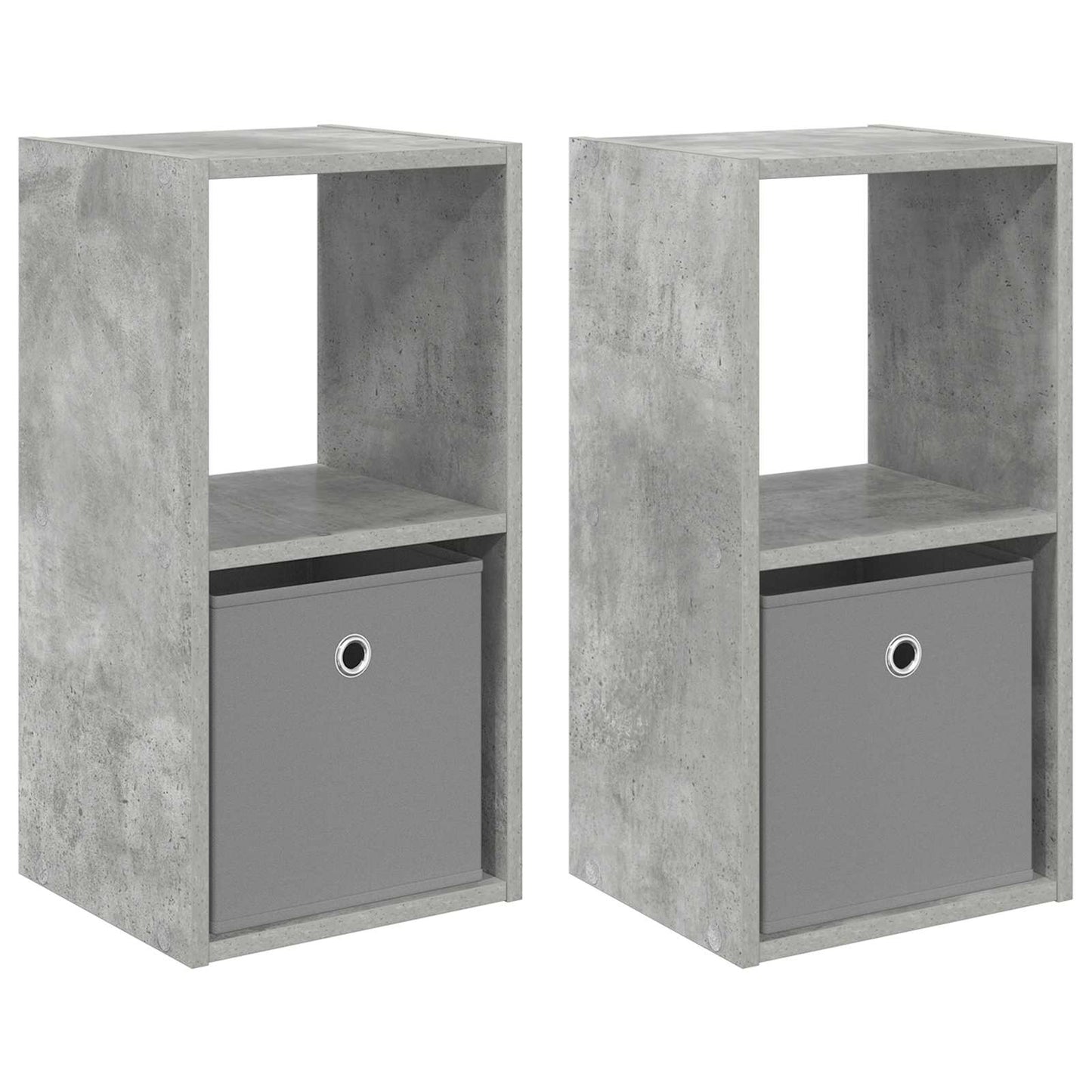 Sengebord 2 pcs Beton Grå 30,5 x 27 x 59,5 cm Konstrueret træ