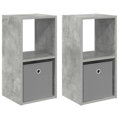 Sengebord 2 pcs Beton Grå 30,5 x 27 x 59,5 cm Konstrueret træ