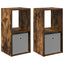 Sengebord 2 pcs Røget eg 30,5 x 27 x 59,5 cm Konstrueret træ