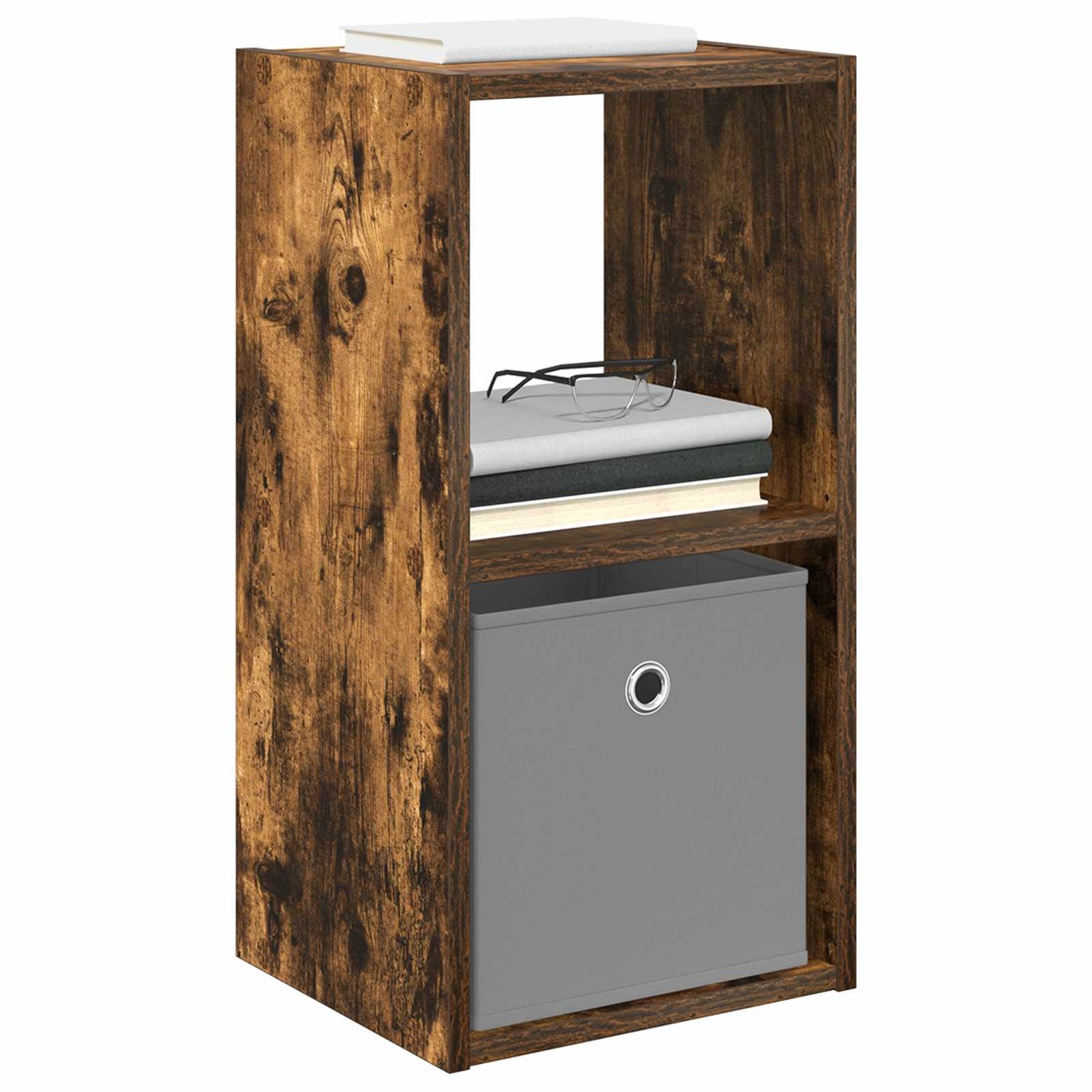Sengebord 2 pcs Røget eg 30,5 x 27 x 59,5 cm Konstrueret træ