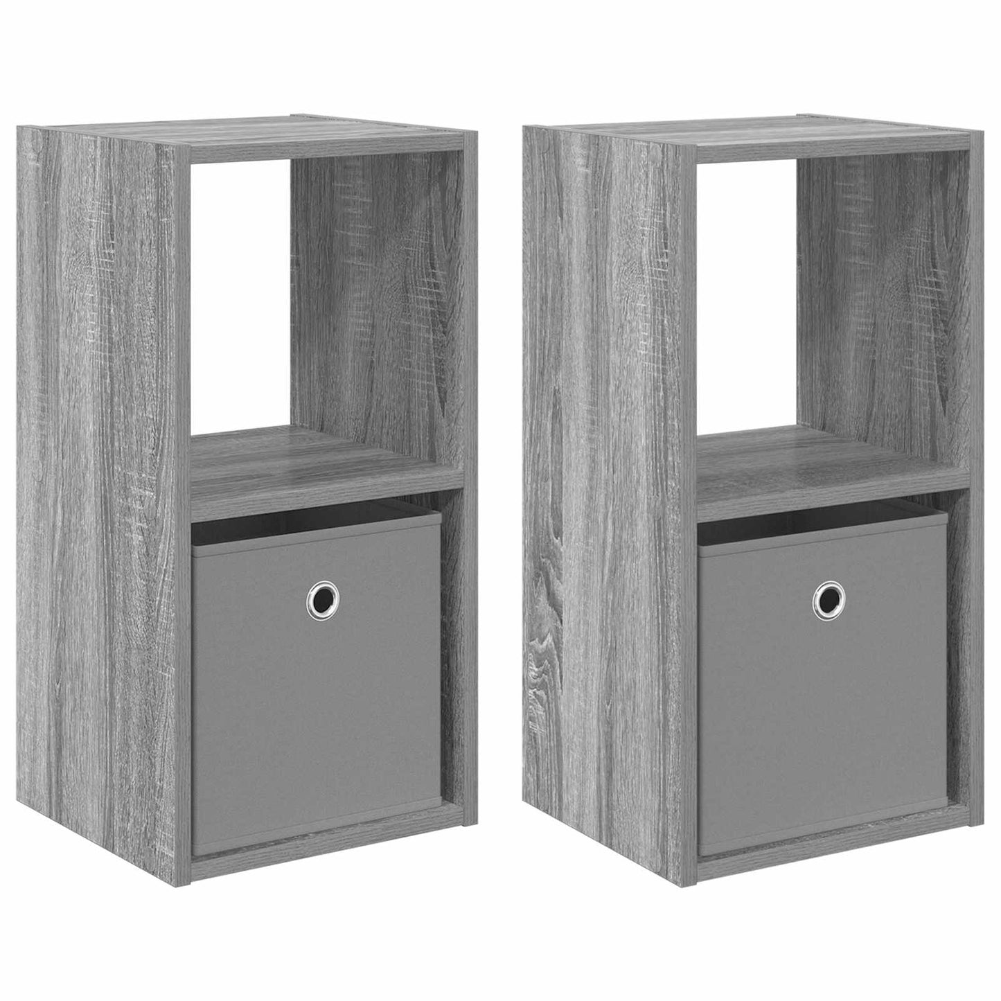 Sengebord 2 pcs Grå Sonoma 30,5 x 27 x 59,5 cm Konstrueret træ