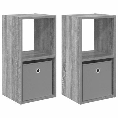 Sengebord 2 pcs Grå Sonoma 30,5 x 27 x 59,5 cm Konstrueret træ
