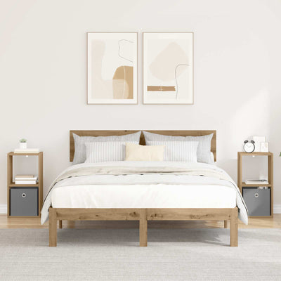 Sengebord med skuffe 2 pcs Artisan Egetræ 30,5 x 27 x 59,5 cm