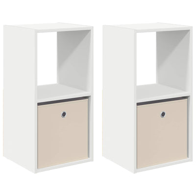 Sengebord 2 pcs Hvid 35 x 32 x 68,5 cm Konstrueret træ