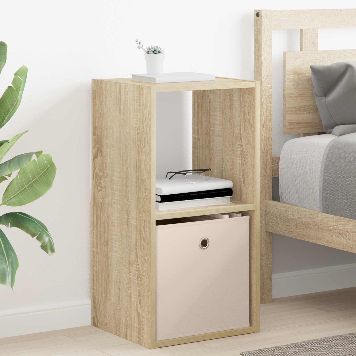 Sengebord 2 pcs Sonoma eg 35 x 32 x 68,5 cm Konstrueret træ