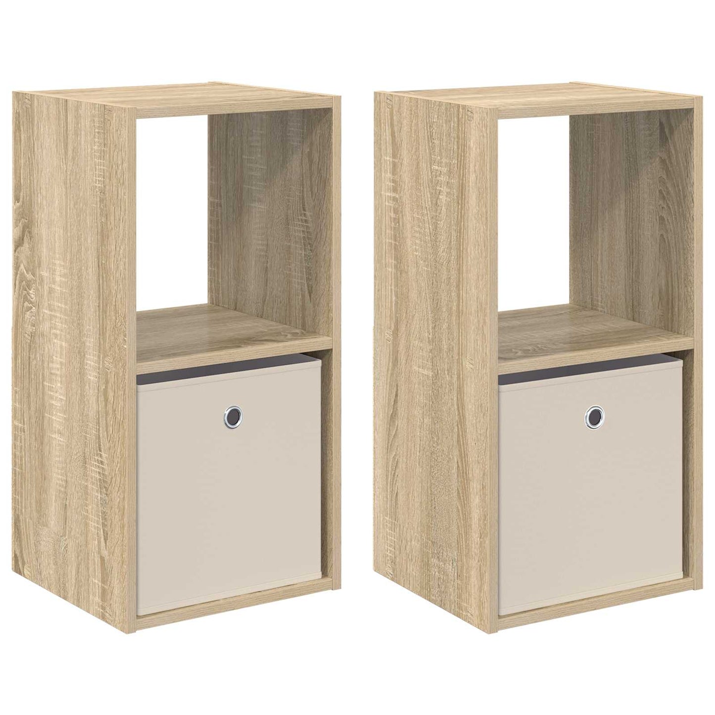 Sengebord 2 pcs Sonoma eg 35 x 32 x 68,5 cm Konstrueret træ