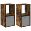 Sengebord 2 stk. Røget eg 35 x 32 x 68,5 cm Konstrueret træ
