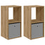 Sengebord med skuffe 2 pcs Artisan Egetræ 35 x 32 x 68,5 cm