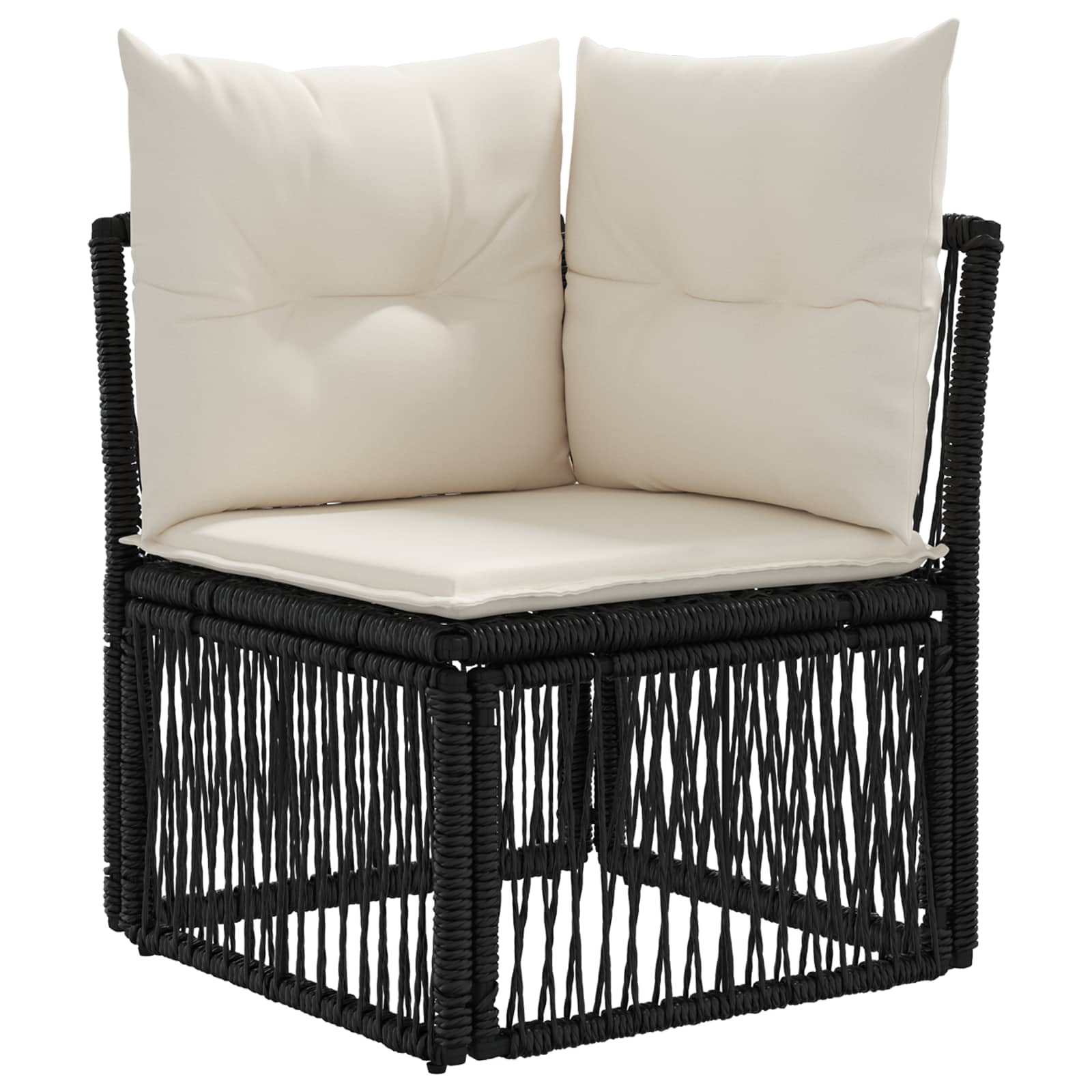 Hjørnesofa enhed Sort polyrattan billede