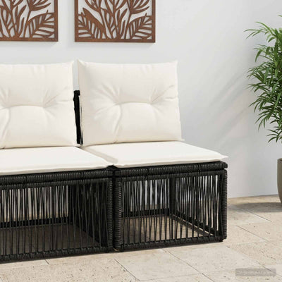 Armløs sofa enhed Sort polyrattan