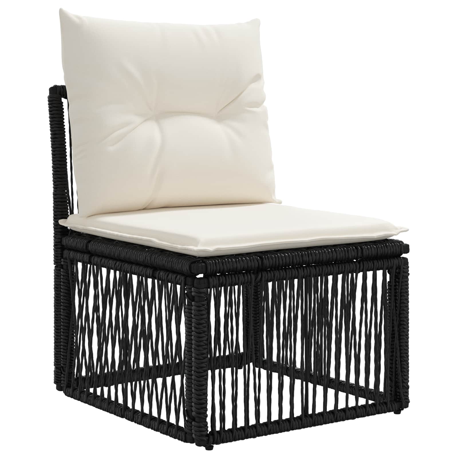 Armløs sofa enhed Sort polyrattan billede