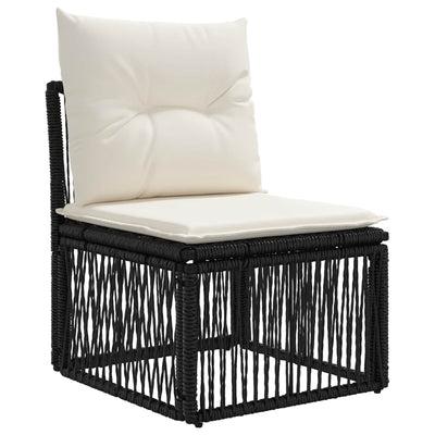 Armløs sofa enhed Sort polyrattan