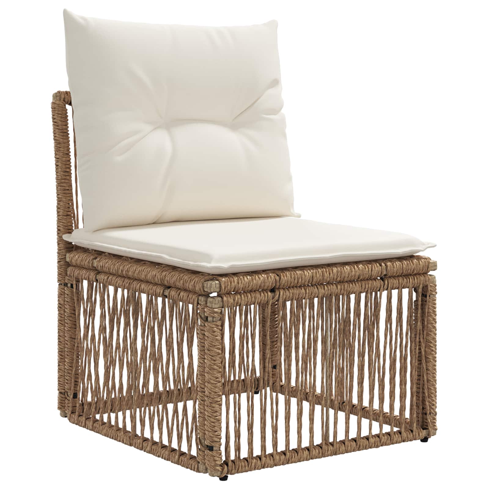 Armløs sofa enhed Beige polyrattan billede