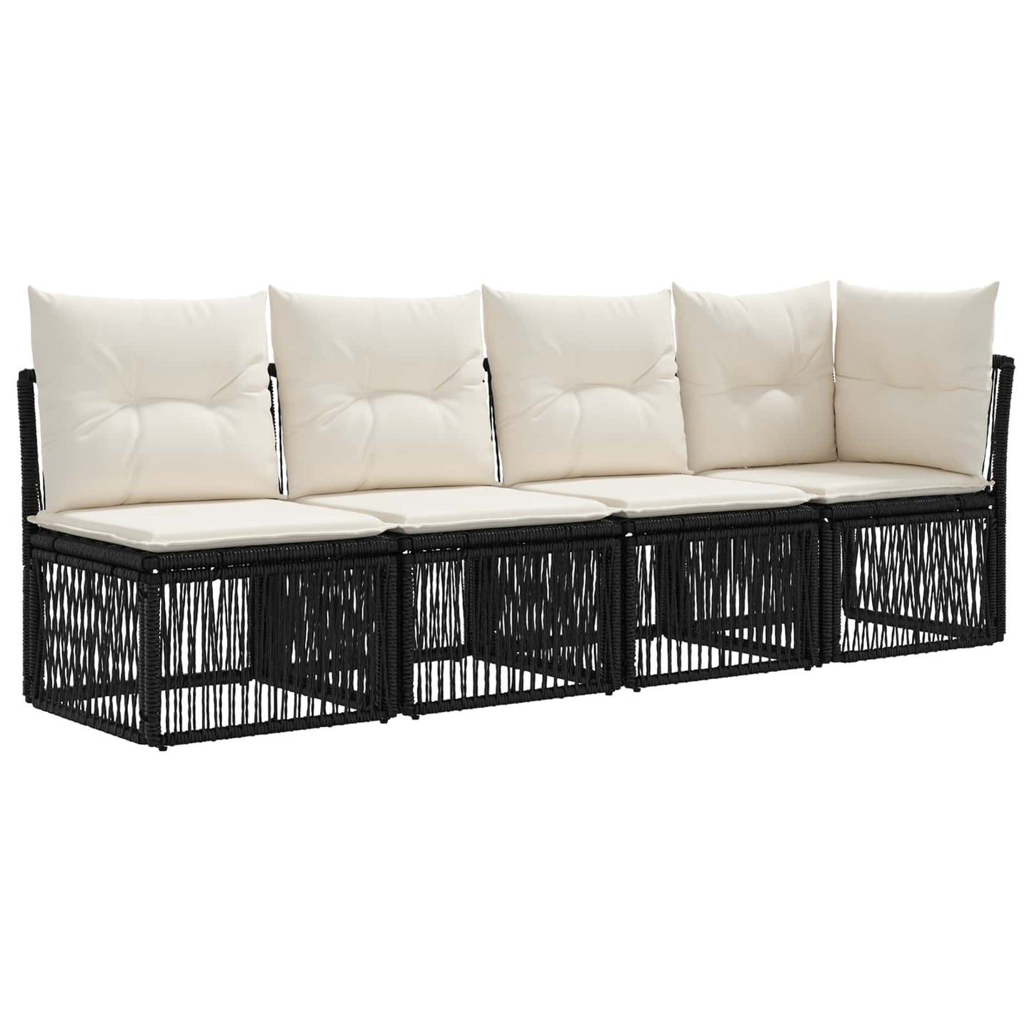 4-personers sofa med venstre arm 4 pcs 4-Antal sæder Sort