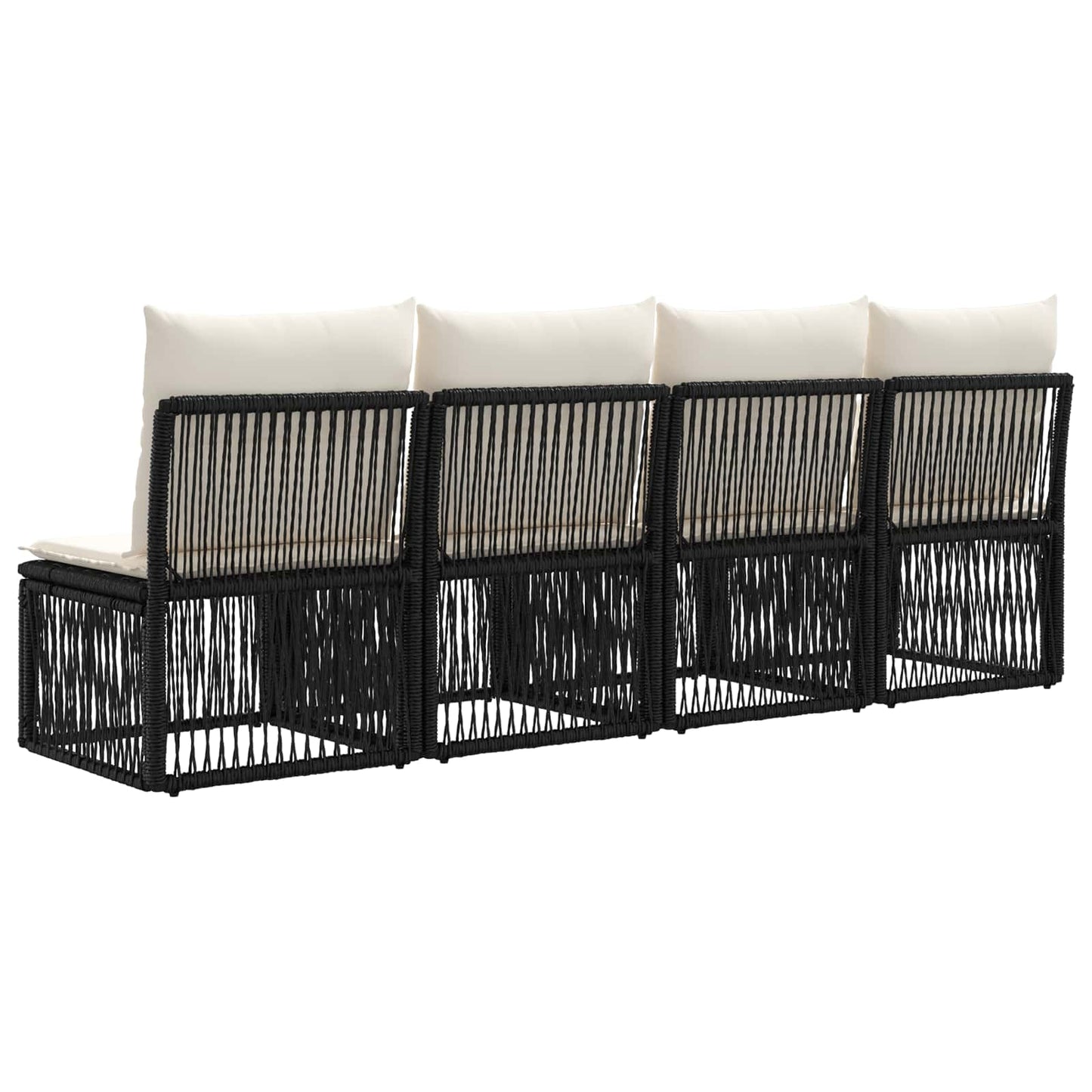 4-sæders sofa 4 pcs 4-Antal sæder Sort polyrattan