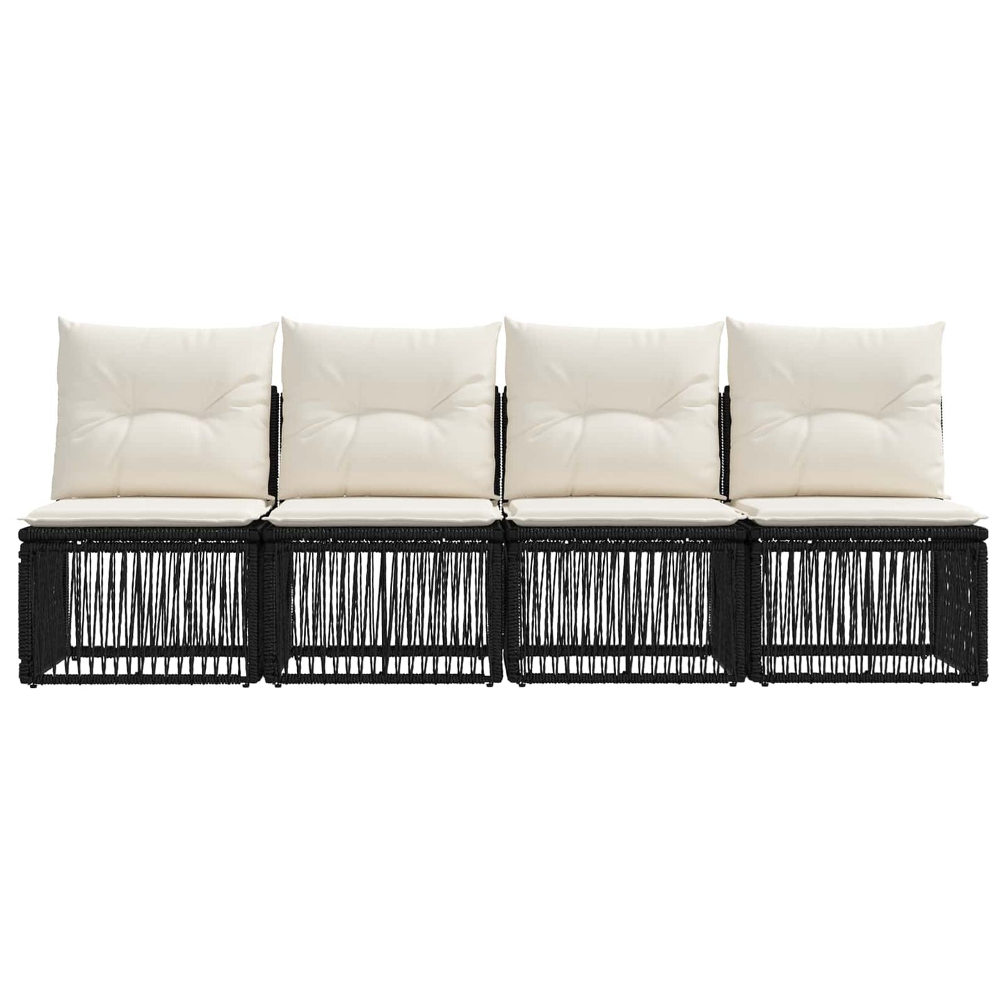 4-sæders sofa 4 pcs 4-Antal sæder Sort polyrattan