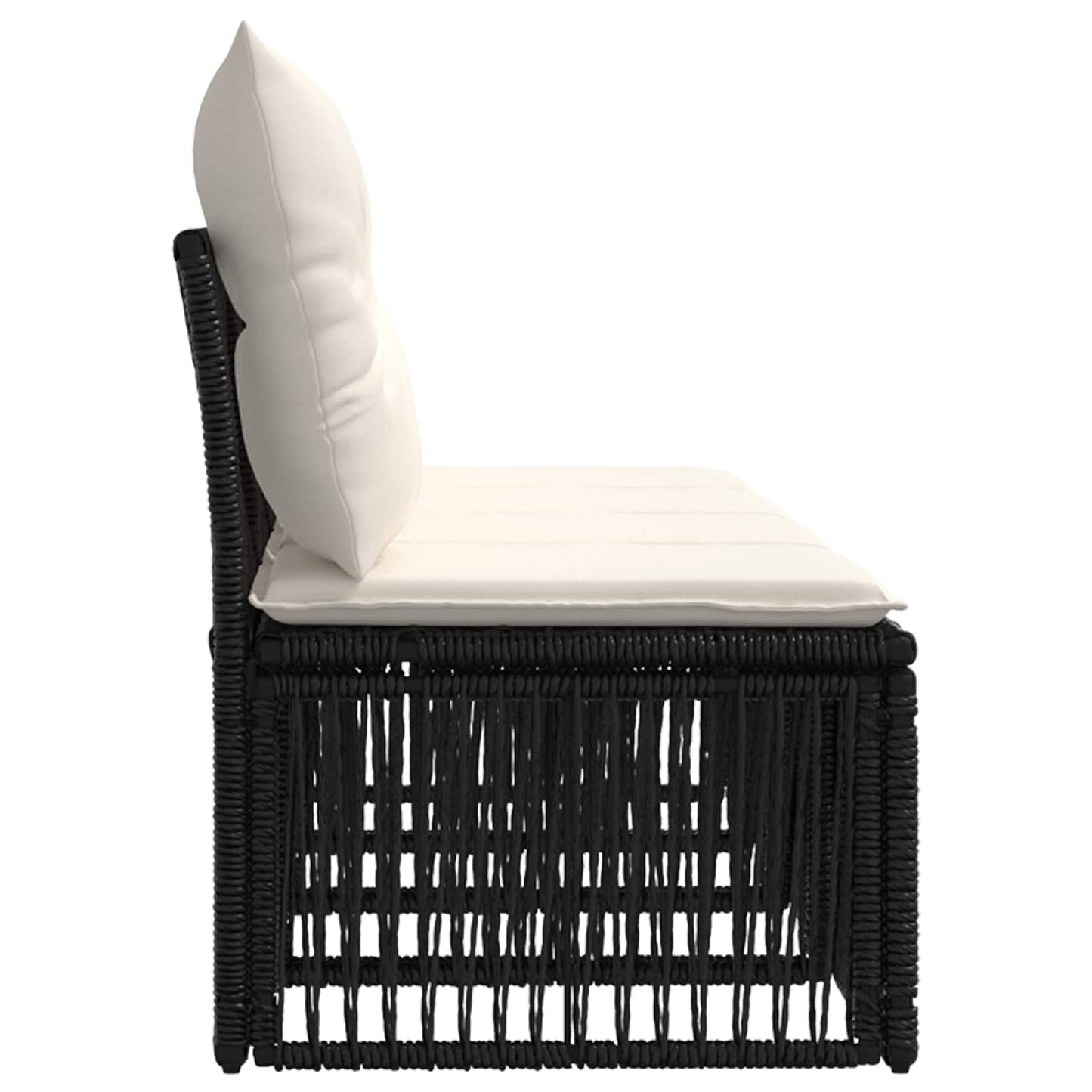 4-sæders sofa 4 pcs 4-Antal sæder Sort polyrattan