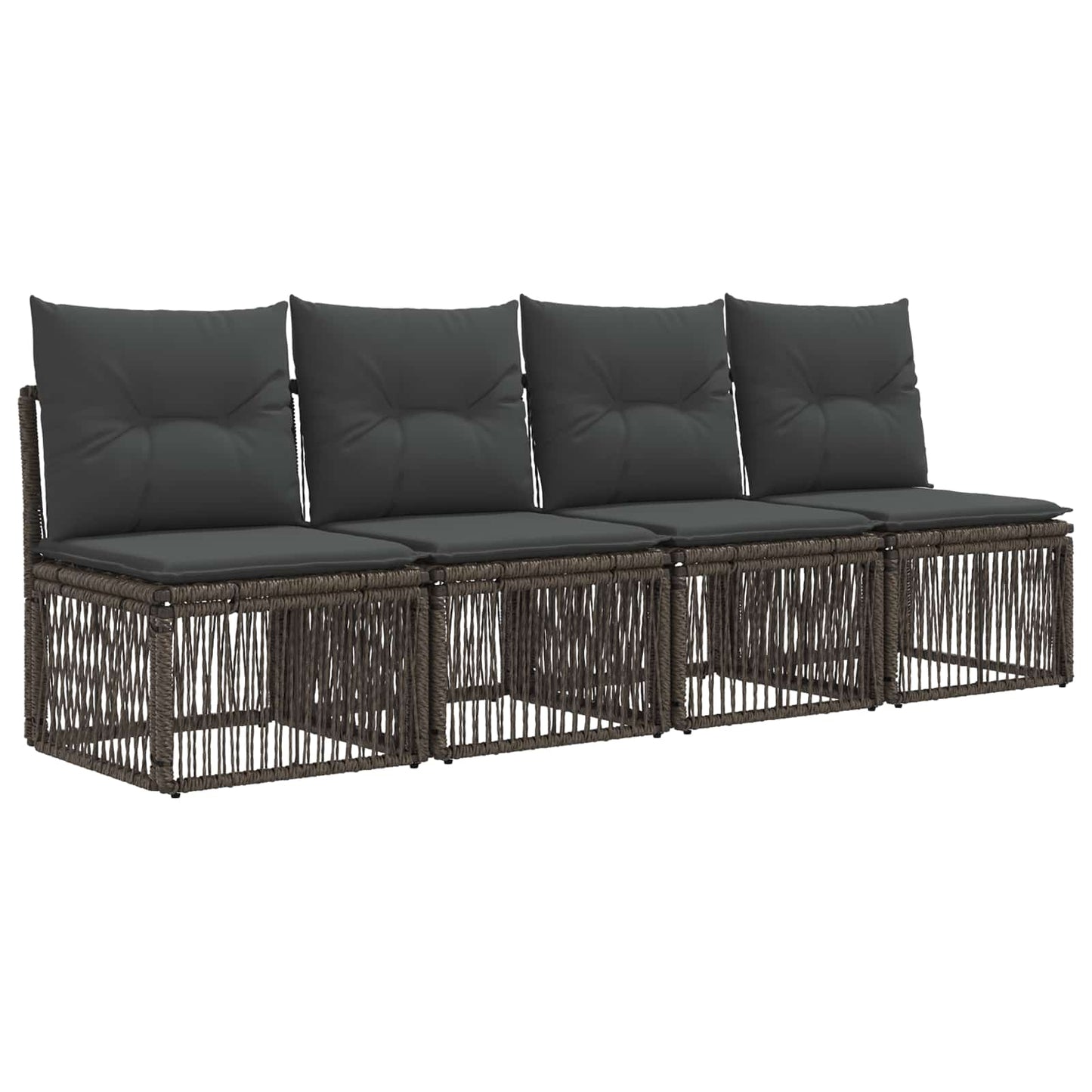 4-sæders sofa 4 pcs 4-Antal sæder Grå polyrattan