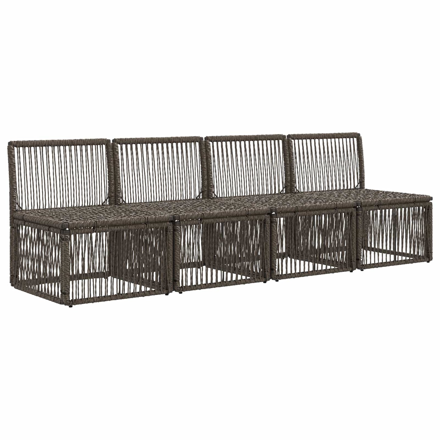 4-sæders sofa 4 pcs 4-Antal sæder Grå polyrattan