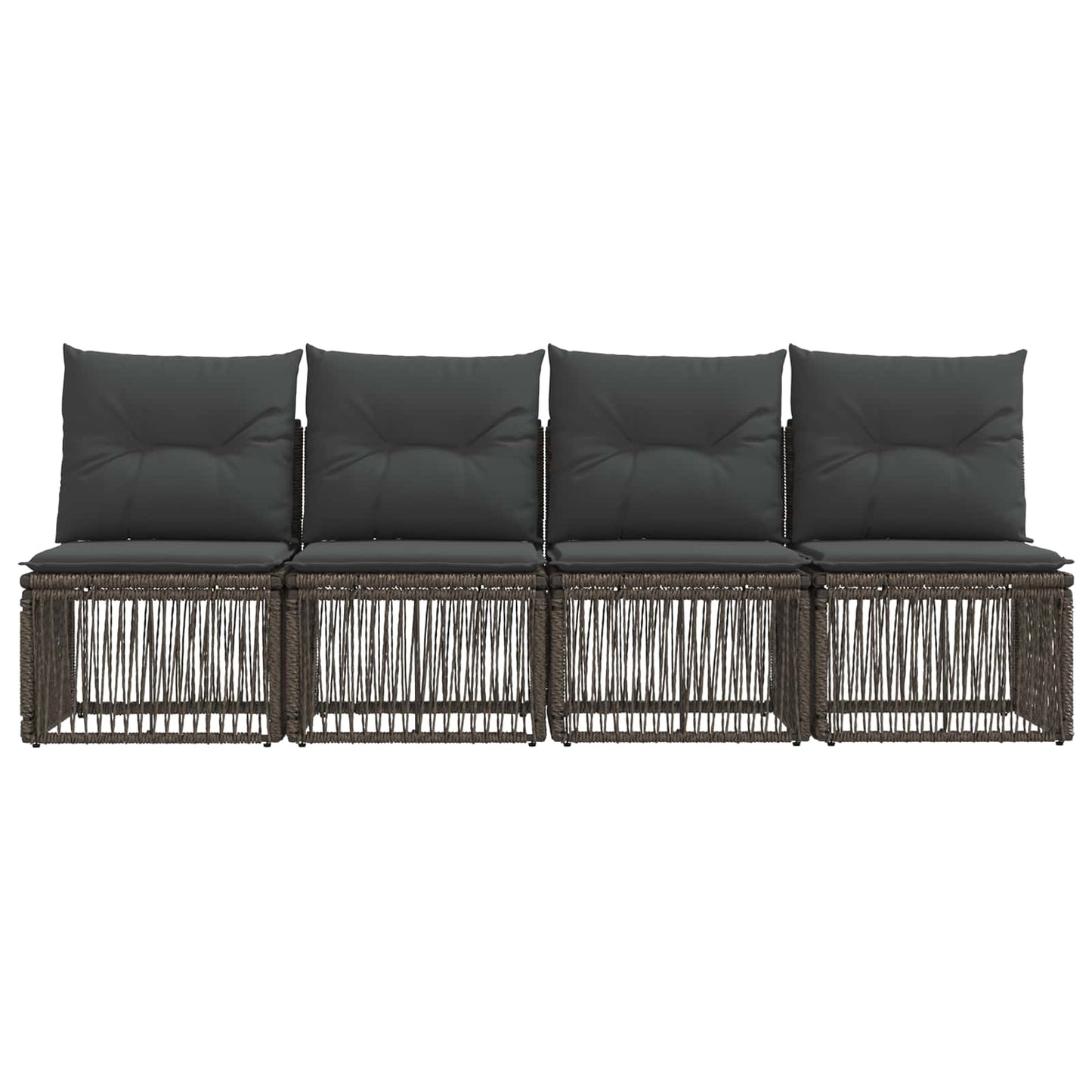 4-sæders sofa 4 pcs 4-Antal sæder Grå polyrattan