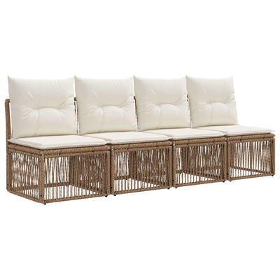 4-sæders sofa 4 pcs 4-Antal sæder Beige polyrattan