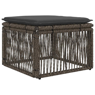 Fodskammel Grå polyrattan