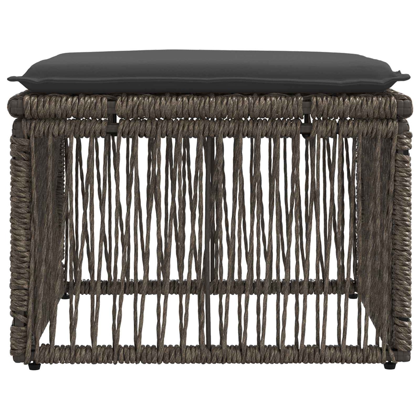 Fodskammel Grå polyrattan