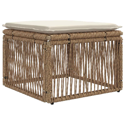 Fodskammel Beige polyrattan