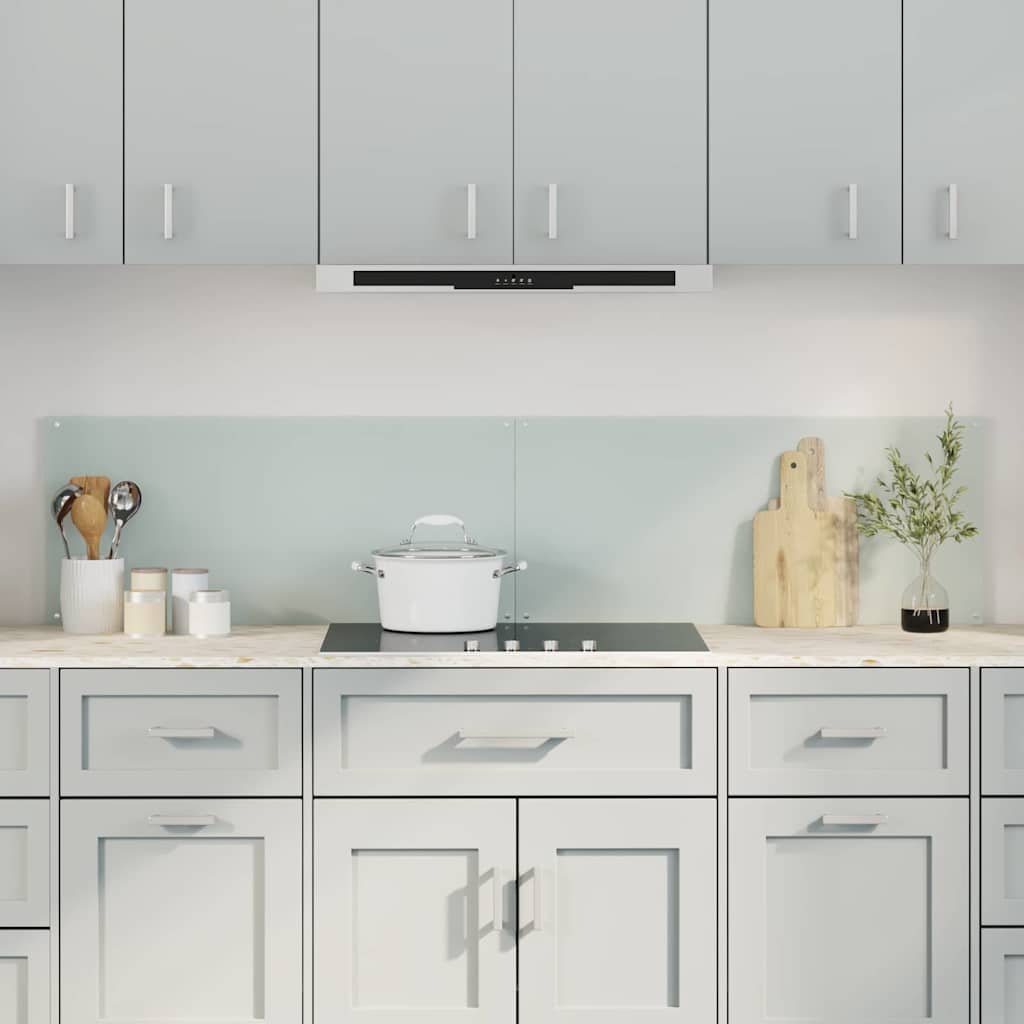 Køkkenbacksplash 2 pcs Hvid 90 x 40 cm hærdet glas