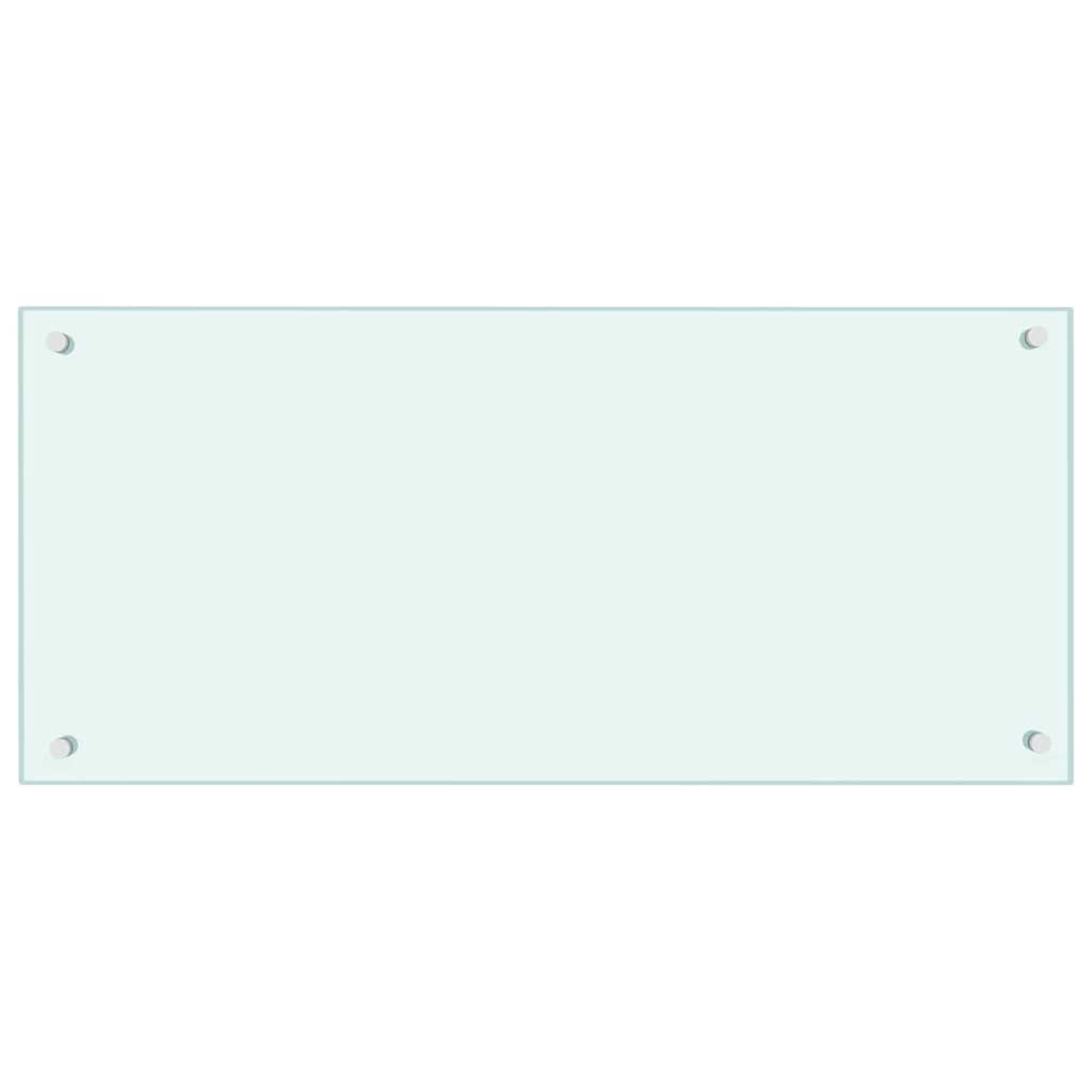 Køkkenbacksplash 2 pcs Hvid 90 x 40 cm hærdet glas