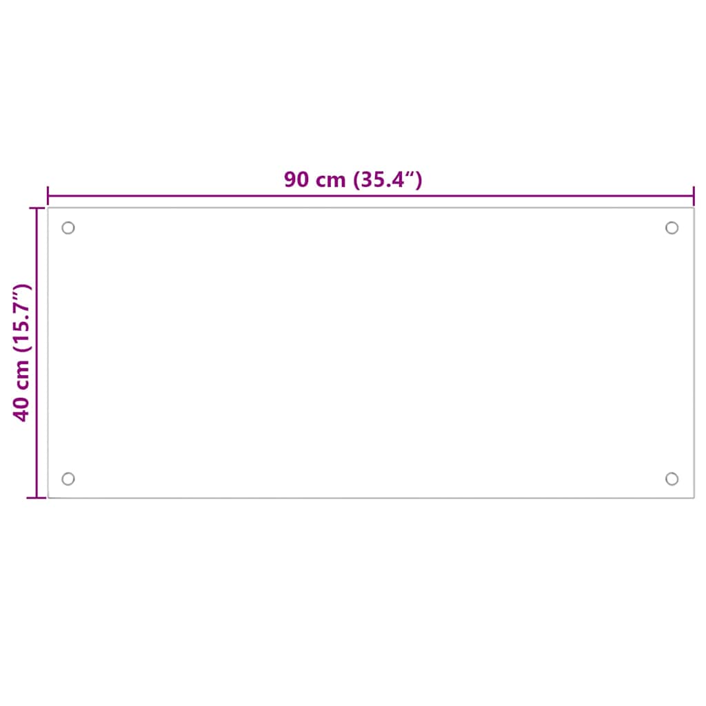 Køkkenbacksplash 2 pcs Hvid 90 x 40 cm hærdet glas