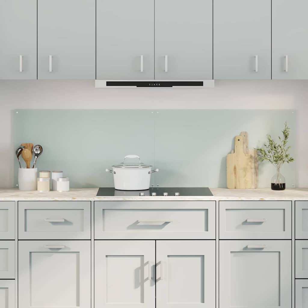 Køkkenbacksplash 2 pcs Hvid 90 x 50 cm hærdet glas