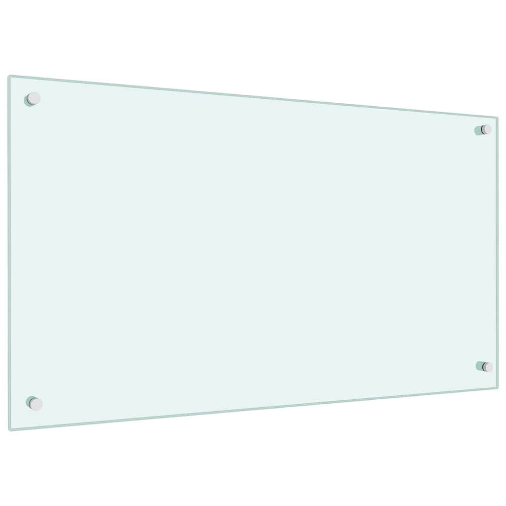 Køkkenbacksplash 2 pcs Hvid 90 x 50 cm hærdet glas