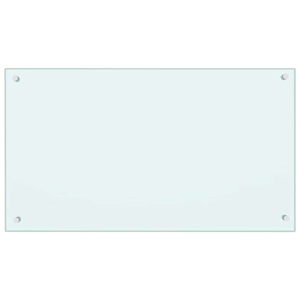Køkkenbacksplash 2 pcs Hvid 90 x 50 cm hærdet glas