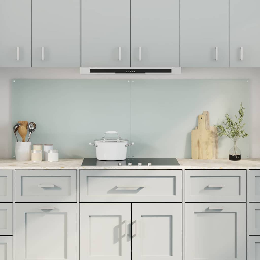 Køkkenbacksplash 2 pcs Hvid 90 x 60 cm hærdet glas