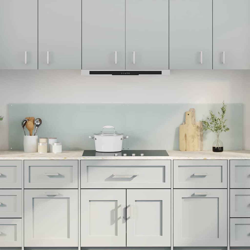 Køkkenbacksplash 2 pcs Hvid 100 x 40 cm hærdet glas billede