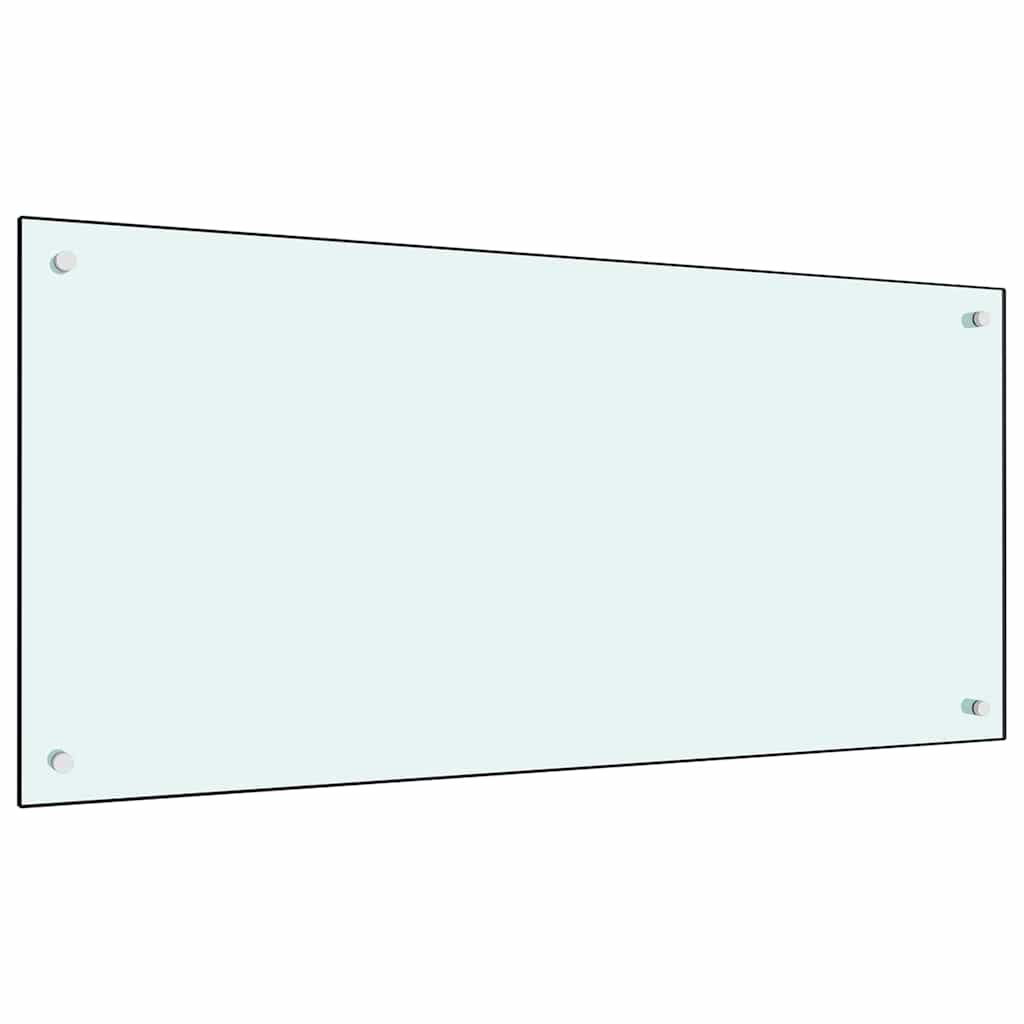Køkkenbacksplash 2 pcs Hvid 100 x 50 cm hærdet glas
