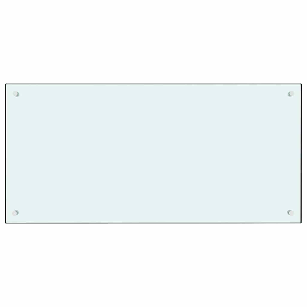 Køkkenbacksplash 2 pcs Hvid 100 x 50 cm hærdet glas