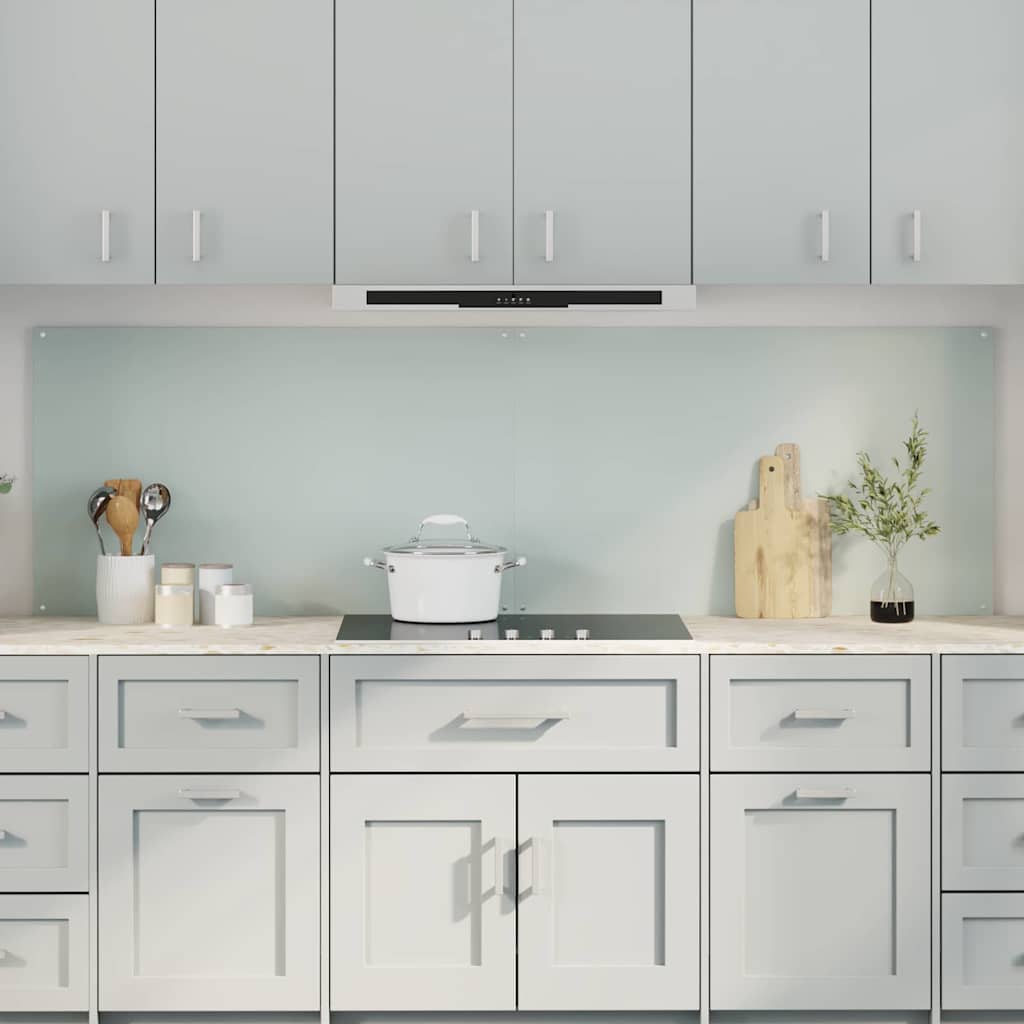 Køkkenbacksplash 2 pcs Hvid 100 x 60 cm hærdet glas