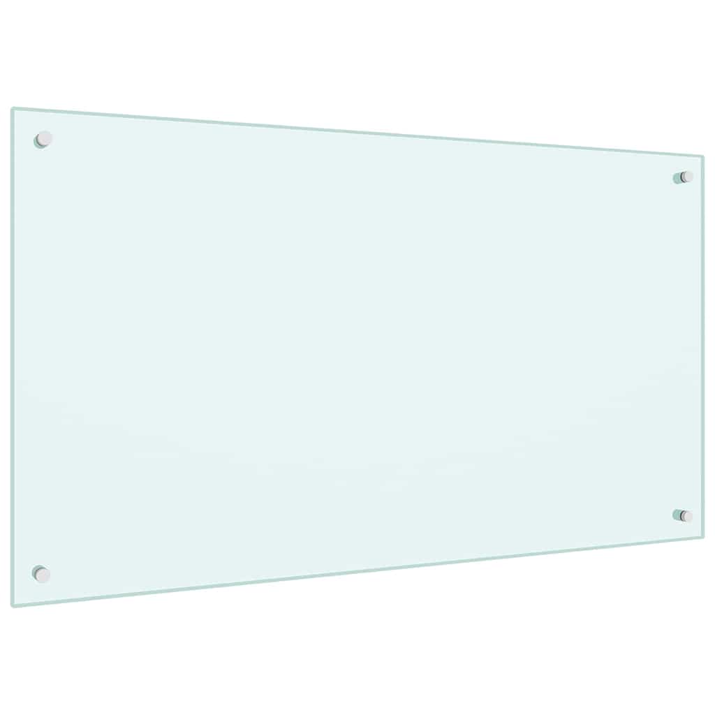 Køkkenbacksplash 2 pcs Hvid 100 x 60 cm hærdet glas